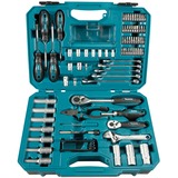 Makita Handwerkzeug-Set E-08458, 87-teilig blau, mit 2 Umschaltknarren, 1/2", 1/4" und 3/8", Koffer