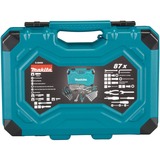 Makita Handwerkzeug-Set E-08458, 87-teilig blau, mit 2 Umschaltknarren, 1/2", 1/4" und 3/8", Koffer