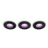 Philips HUE White & Color Ambiance Xamento Einbauspot 3er-Set, LED-Leuchte schwarz, rund