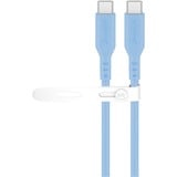 goobay USB 2.0 Silikonkabel blau, USB-C Stecker > USB-C Stecker hellblau, 1,5 Meter, PD 60 Watt