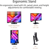 ASUS ProArt PA24US, LED-Monitor 59.94 cm (23.6 Zoll), schwarz, 4K UHD, IPS, HDMI, DisplayPort, USB-C, HDR, integriertes Farbmessgerät