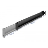 DeLOCK 19" Tragschiene längenverstellbar 368 - 600 mm für Netzwerkschrank, Einbauschienen schwarz, 2 Stück, 1 Höheneinheit