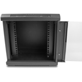 DeLOCK 25,4 cm (10")  Netzwerkschrank mit Glastür, IT-Schrank schwarz, 6 Höheneinheiten
