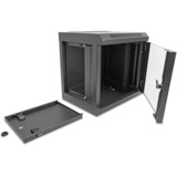DeLOCK 25,4 cm (10")  Netzwerkschrank mit Glastür, IT-Schrank schwarz, 6 Höheneinheiten