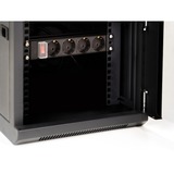 DeLOCK 25,4 cm (10")  Netzwerkschrank mit Glastür, IT-Schrank schwarz, 6 Höheneinheiten