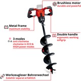 EINHELL Professional Akku-Erdbohrer GP-EA 18/150 Li BL - Solo, 18Volt rot, ohne Akku und Ladegerät
