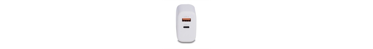 Lindy Ladegerät 65 Watt USB-A & C GaN Charger weiß, 1x USB-A, 1x USB-C PD 3.0, GaN, PPS
