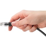 goobay Ethernet-Kabel USB-A 3.2 Gen1 Stecker > RJ-45 Stecker, LAN-Adapter schwarz/silber, 15 Meter, geflochtener Textilmantel