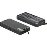 goobay Outdoor Schnelllade-Powerbank 20.000 mAh mit Solar schwarz, USB-C PD, QC 3.0