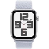 Apple Watch SE, Smartwatch silber, Aluminium, 44 mm, Sport Loop blaue Wolke