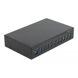 DeLOCK 25,4 cm (10") Industrie Hub 10 x USB 3.2 Gen 1 Typ-A, USB-Hub schwarz