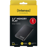 Intenso Memory Play 2 TB, Externe Festplatte schwarz, extern, USB-A 3.2 Gen 1 (5 Gbit/s)