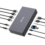 Verbatim USB-C Pro Docking Station CDS-17, 17 Port , Dockingstation aluminium/schwarz, HDMI, DP, RJ-45, USB-A, USB-C, SD, microSD, Audio