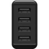 goobay 4-fach USB-Ladegerät (30W) schwarz schwarz