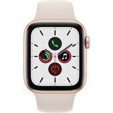 Apple Watch SE, Smartwatch gold/weiß, 44mm, Sportarmband, Aluminium-Gehäuse, LTE