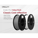Creality Ender-PLA Filament Value Pack Weiß/Grau, 3D-Filament 2 kg, 1,75 mm, auf 2 Rollen