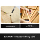 EINHELL Schraubendreher-Set, Außen-Sechsrund 5-teilig rot/schwarz, Ergonomische Zweikomponentengriffe