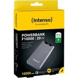 Intenso Powerbank F10000 Gray grau, 10.000 mAh, PD 3.0, Quick Charge 3.0