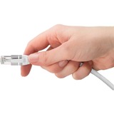goobay Ethernet-Kabel USB-C 3.2 Gen2 Stecker > RJ-45 Stecker, LAN-Adapter weiß, 3 Meter, geflochtener Textilmantel