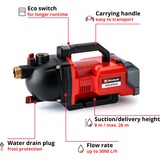 EINHELL Akku-Gartenpumpe AQUINNA 36/30, 36Volt (2x18V) rot/schwarz, ohne Akku und Ladegerät