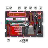 EINHELL E-Case Werkzeugkoffer Renovierung, 78-teilig, Werkzeug-Set schwarz/rot