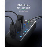 ICY BOX IB-AC618a, USB-Hub schwarz