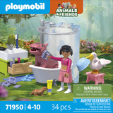 PLAYMOBIL 71950 Animals & Friends: Tierischer Badespaß, Konstruktionsspielzeug 