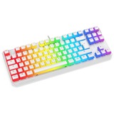 SPC Gear GK630K Tournament, Gaming-Tastatur weiß/transparent, DE-Layout, Kailh RGB Brown, Pudding Edition
