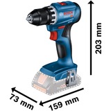 Bosch Professional Akku-Bohrschrauber GSR 18V-45 Professional, 18Volt blau/schwarz, 2x Li-Ionen Akku 3,0Ah, in L-BOXX