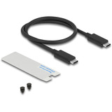 DeLOCK Laufwerksgehäuse M.2 NVMe USB 40 Gbps Gaming Style grau, werkzeugfrei, mit LED und Lüfter