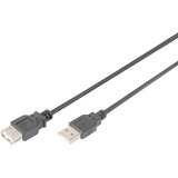 Digitus USB 2.0 Verlängerungskabel, USB-A Stecker > USB-A Buchse schwarz, 3 Meter