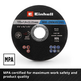 EINHELL Trennscheibe dünn, Ø 115 x 1,0mm, 50 Stück für Winkelschleifer