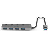 Lindy 4 Port USB 3.0 Hub mit Ein-/Ausschaltern, USB-Hub 