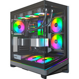 Montech SKY 3 , Tower-Gehäuse schwarz, Panorama-Glasfront