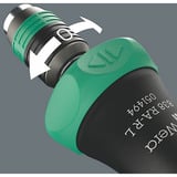 Wera 838 RA-R L Bits-Handhalter mit Ratschenfunktion, Schraubendreher schwarz/grün, 1/4", mit Rapidaptor Schnellwechselfutter