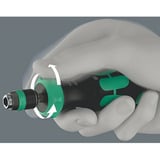 Wera 838 RA-R L Bits-Handhalter mit Ratschenfunktion, Schraubendreher schwarz/grün, 1/4", mit Rapidaptor Schnellwechselfutter
