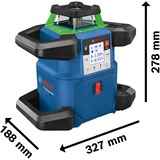 Bosch Professional Akku-Rotationslaser GRL 650 CVHG Professional, 18Volt, mit Baustativ blau, Akku ProCORE18V 4,0Ah, Koffer, grüne Laserlinie