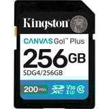 Kingston Canvas Go! Plus 256GB SDXC, Speicherkarte schwarz, UHS-I U3, Class 10, V30