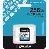 Kingston Canvas Go! Plus 256GB SDXC, Speicherkarte schwarz, UHS-I U3, Class 10, V30