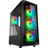 Sharkoon TK4 RGB Generalüberholt, Tower-Gehäuse schwarz, Gehärtetes Glas
