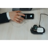 Verbatim Wireless 3-in-1 Ladeständer WCS-02, Qi, MFi, Ladestation schwarz/aluminium, für Apple Watch, iPhone u.a.