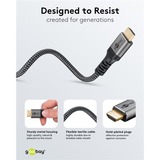 goobay Plus Ultra High-Speed HDMI-Kabel, 8K @ 60Hz grau, 3 Meter