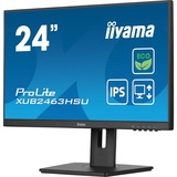 iiyama ProLite XUB2463HSU-B1, LED-Monitor 61 cm (24 Zoll), schwarz (matt), FullHD, IPS, AMD Free-Sync, 100Hz Panel