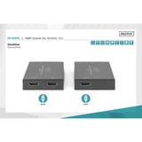 Digitus HDMI Extender Set 4K/60Hz, 70 Meter, HDMI Verlängerung schwarz, Sendeeinheit + Empfängereinheit