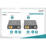 Digitus HDMI Extender Set 4K/60Hz, 70 Meter, HDMI Verlängerung schwarz, Sendeeinheit + Empfängereinheit