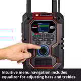 EINHELL TE-CR 18 Li DAB+/FM/BT - Solo, Baustellenradio rot/schwarz, Bluetooth, AUX, USB, ohne Akku und Ladegerät