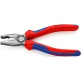 KNIPEX Kombizange 03 02 180 blau, gezahnte Greifflächen, Schneide mit Facette