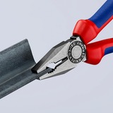 KNIPEX Kombizange 03 02 180 blau, gezahnte Greifflächen, Schneide mit Facette