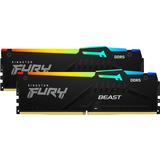 Kingston FURY DIMM 64 GB DDR5-5600 (2x 32 GB) Dual-Kit, Arbeitsspeicher schwarz, KF556C36BBEAK2-64, FURY Beast RGB, AMD EXPO