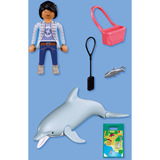 PLAYMOBIL 72091 Animals & Friends Zoo: Delfin und Besucherin, Konstruktionsspielzeug 